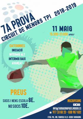 poster del torneo 7A PROVA CIRCUIT DE MENORS TPI 2018-2019