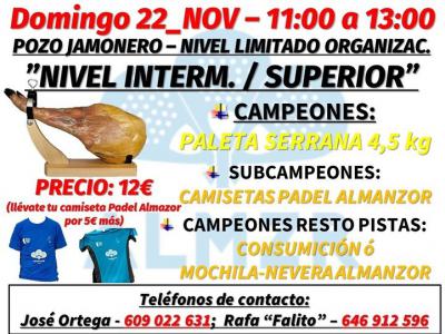 poster del torneo POZO JAMONERO NIVEL INTERMEDIO - SUPERIOR