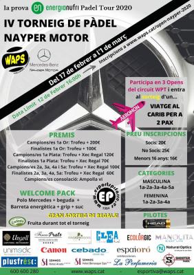 poster del torneo 1ª PROVA ENERGIANUFRI PÀDEL TOUR  - IV OPEN NAYPER MOTOR MERCEDES-BENZ LLEIDA