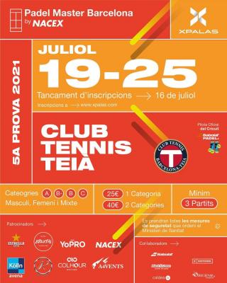 poster del torneo 5ª PROVA 2021 - PADEL MASTER BARCELONA BY NACEX