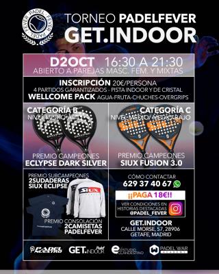 poster del torneo TORNEO PADEL FEVER - CATEGORÍAS B Y C- ABIERTO A PAREJAS MASCULINAS, MIXTAS Y FEMENINAS