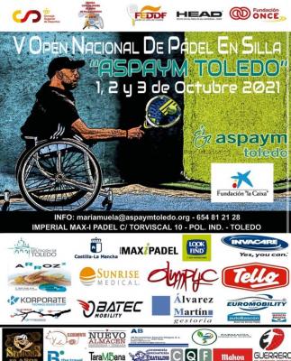 poster torneo II PRUEBA - V OPEN DE PADEL EN SILLA ASPAYM TOLEDO