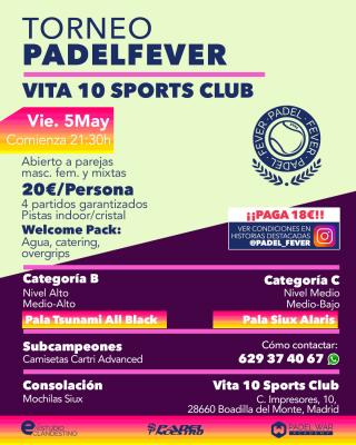 poster del torneo ¡ÚLTIMAS PLAZAS! - ABIERTO A PAREJAS MASCULINAS, FEMENINAS Y MIXTAS