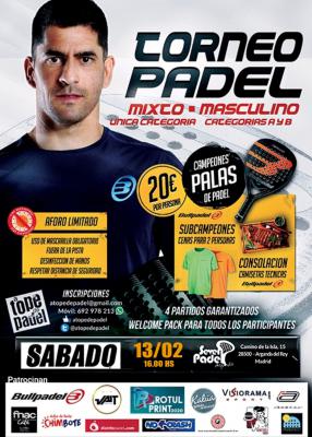 poster del torneo TORNEO DE PADEL MIXTO - MASCULINO