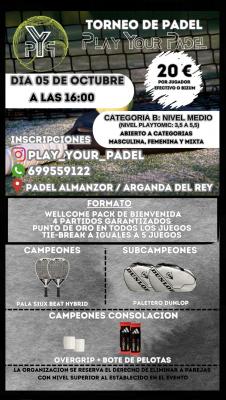 poster torneo PLAY YOUR PADEL