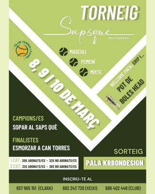 poster torneo TORNEIG SAPSQUÉ RESTAURANT