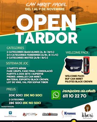poster del torneo OPEN TARDOR