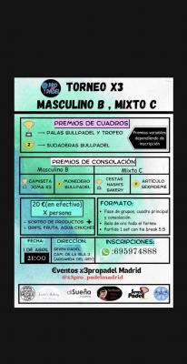 poster del torneo TORNEO NOCTURNO X3 MASCULINO B Y MIXTO C