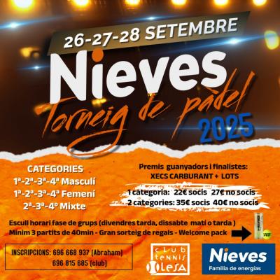 poster del torneo TORNEIG NIEVES