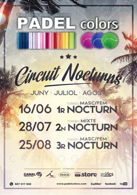 poster del torneo CIRCUIT NOCTURNS PADEL colors