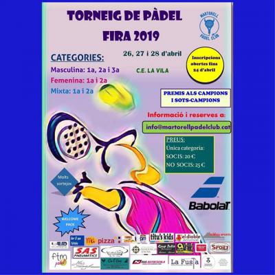 poster del torneo TORNEIG DE PADEL FIRA 2019