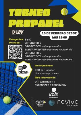 poster del torneo TORNEO PRO PADEL - DUIN SPORTS - CATEGORÍAS B - C