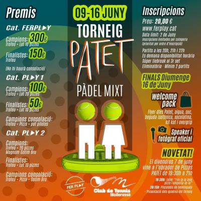 poster torneo TORNEIG PATET PADEL MIXTE