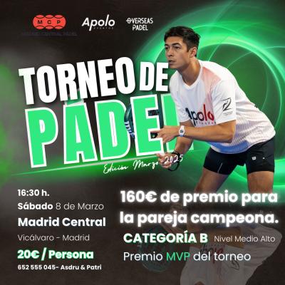 poster del torneo TORNEO APOLO EVENTOS 160€ PREMIO