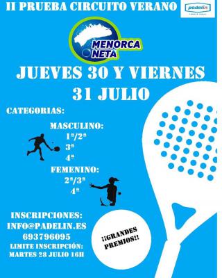 poster del torneo II PRUEBA CIRCUITO VERANO