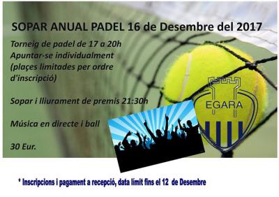 poster del torneo TORNEO ANUAL PADEL