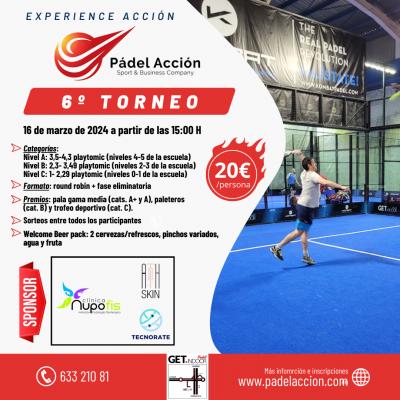poster del torneo CIRCUITO EXPERIENCE ACCIÓN - 6º TORNEO DE ADULTOS