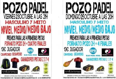 poster torneo POZO PADEL  - MASCULINO Y MIXTO - NIVEL MEDIO/MEDIO BAJO
