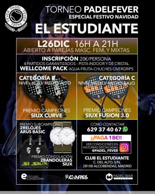 poster del torneo ESPECIAL NAVIDAD - CATEGORÍAS B Y C (ABIERTO A PAREJAS MASCULINAS, MIXTAS Y FEMENINAS)