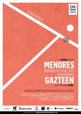 poster del torneo 1ª PRUEBA CIRCUITO NAVARRO DE MENORES DE PÁDEL 2021