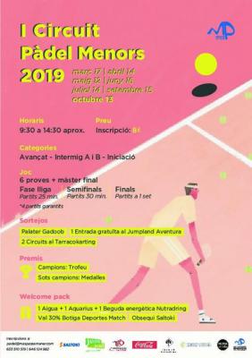poster del torneo I CIRCUIT PÀDEL MENORS 2019