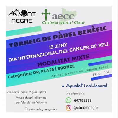 poster del torneo TORNEIG SOLIDARI LLUITA CONTRA EL CÀNCER DE PELL