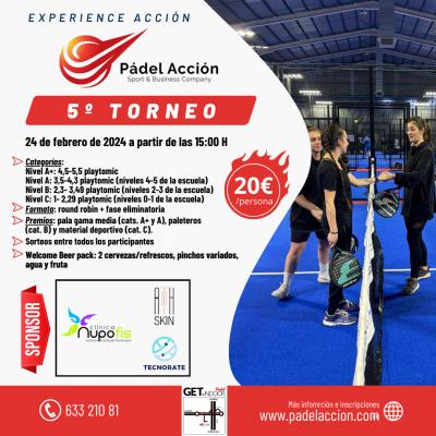 poster del torneo CIRCUITO EXPERIENCE ACCIÓN - 5º TORNEO DE ADULTOS