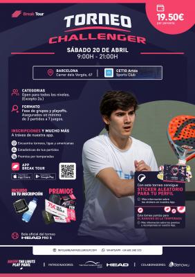 poster del torneo TORNEO CHALLENGER CET10 ARTÓS SPORTS CLUB BY BREAK TOUR