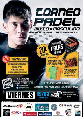 poster del torneo TORNEO DE PADEL MIXTO - MASCULINO