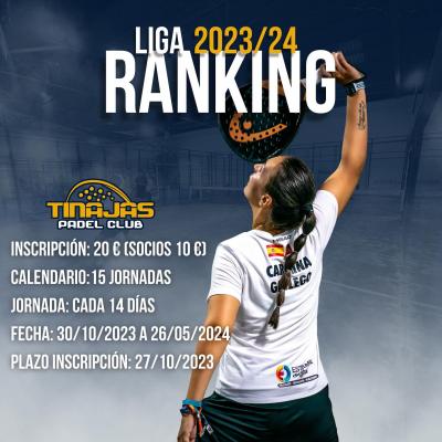 poster torneo LIGA RANKING TINAJAS PADEL CLUB