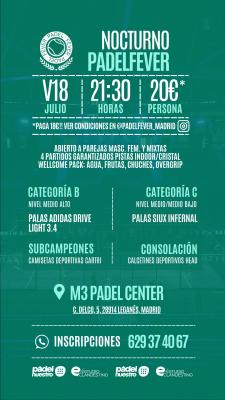 poster del torneo NOCTURNO PADEL FEVER - MASCULINO, FEMENINO Y MIXTO (B Y C)