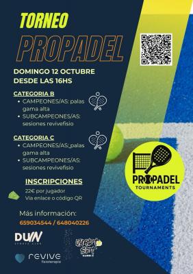 poster del torneo TORNEO PRO PADEL - DUIN SPORTS - CATEGORÍAS B - C
