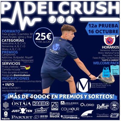 poster del torneo 12ª PRUEBA PADELCRUSH