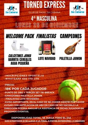 poster del torneo TORNEO EXPRESS 4° CATEGORÍA EN SA CABANA