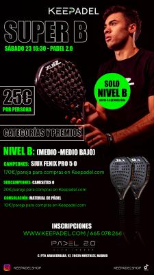 poster del torneo KEEPADEL SUPER B & PADEL 2.0