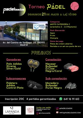poster torneo TORNEO MIXTO PADELIZADOS EN PADEL MADRID LAS TABLAS