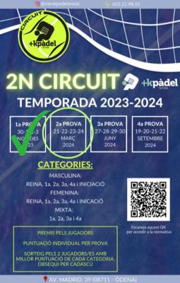 poster torneo 2ª PROVA CIRCUIT +KPÀDEL