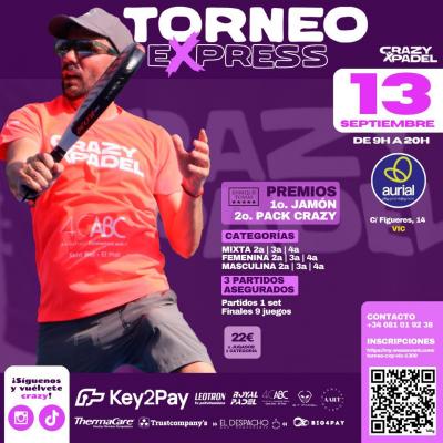 poster torneo CRAZYXPADEL EXPRESS 13/09