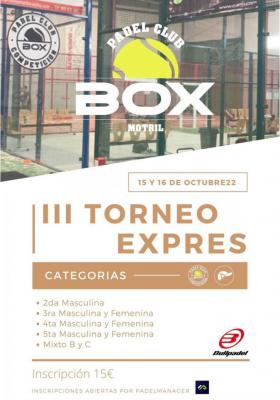 poster del torneo V TORNEO BOX PADEL BULLPADEL