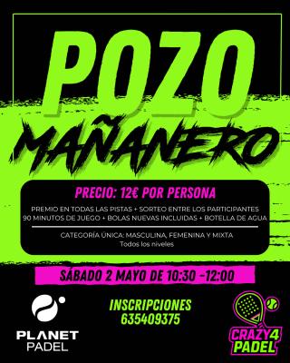 poster del torneo POZO MAÑANERO CRAZY4PADEL