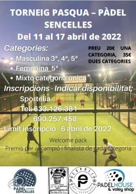 poster del torneo TORNEIG PASQUA PÀDEL SENCELLES