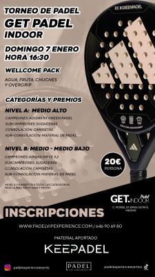 poster del torneo TORNEO KEEPADEL DOMINGO 7 DE ENERO & GET INDOOR
