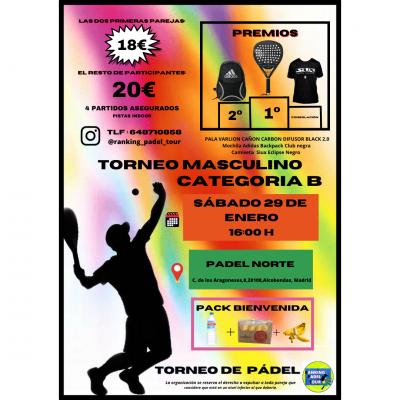 poster del torneo TORNEO MASCULINO B RANKING PADEL TOUR
