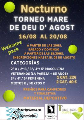 poster del torneo TORNEO NOCTURNO MARE DE DEU D' AGOST