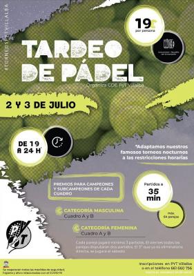 poster del torneo TARDEO DE PÁDEL