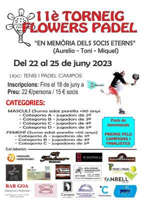 poster del torneo 11È TORNEIG FLOWERS PADEL