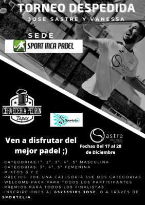 poster del torneo TORNEO DESPEDIDA JOSE SASTRE Y VANESSA