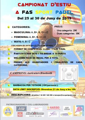 poster del torneo CAMPIONAT ESTIU 2019