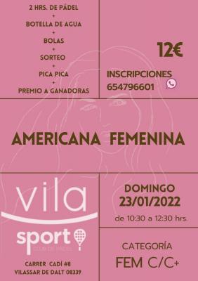 poster del torneo AMERICANA VILASPORT FEMENINA ENERO
