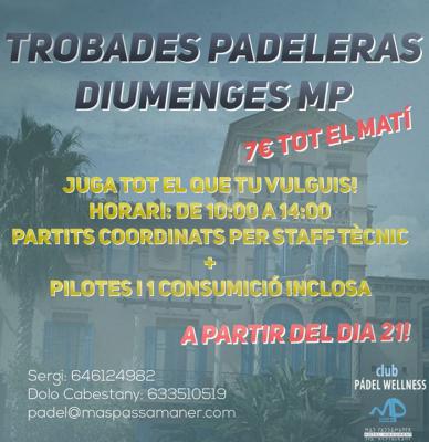 poster del torneo TROBADES PADELERAS DIUMENGES MP
